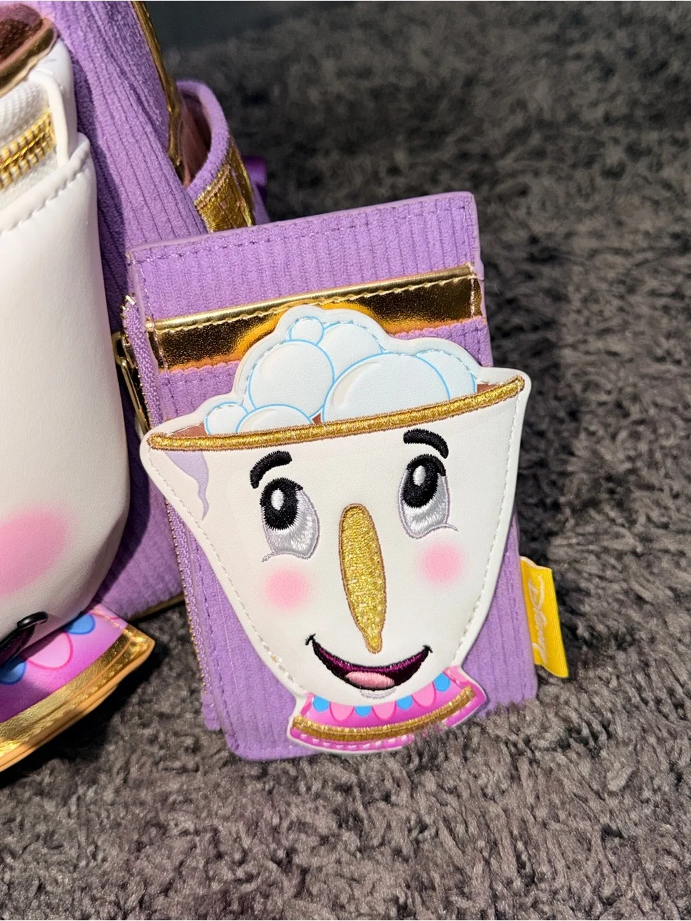 Loungefly Lavender Chip Mini Backpack and Matching Cardholder Set